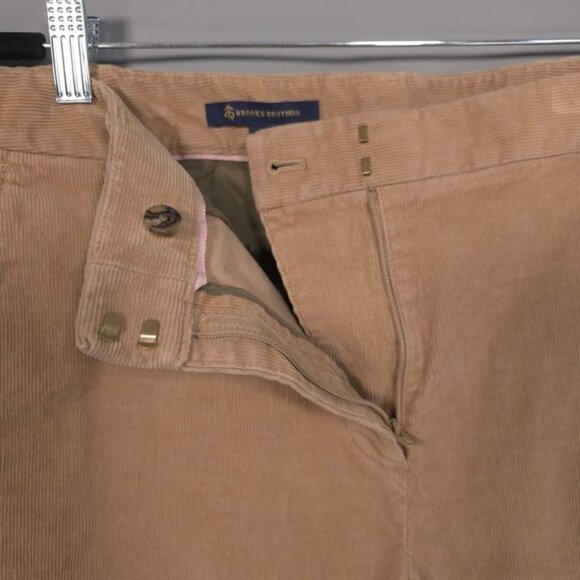 BROOKS BROTHERS Women's Pants Size 14 Corduroy Jeans Tan Flare Straight Camel - Picture 8 of 11